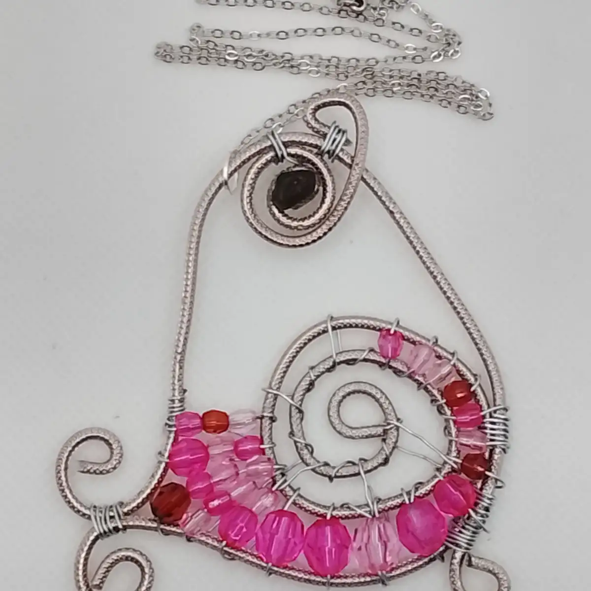 Pendentif "Oiseau Fushia"