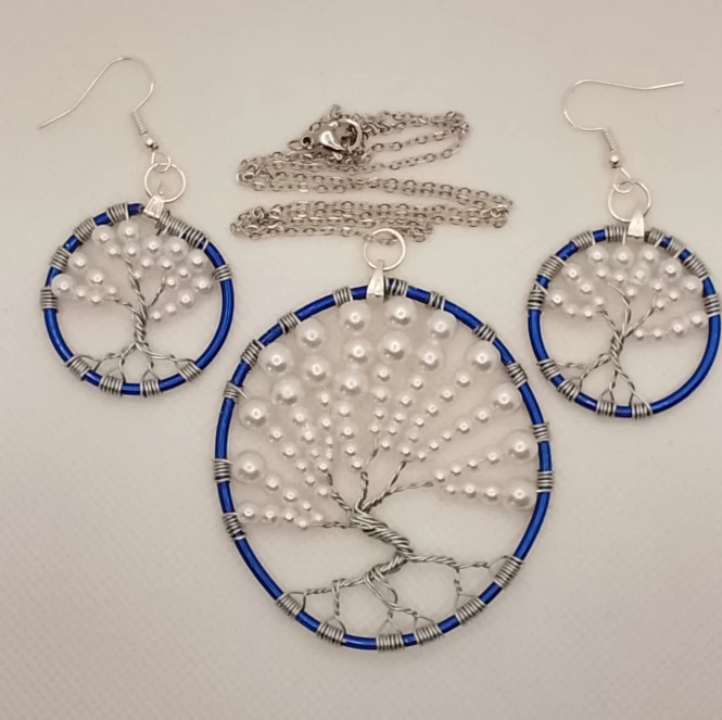 Parure "Arbre d'Hiver Bleu"