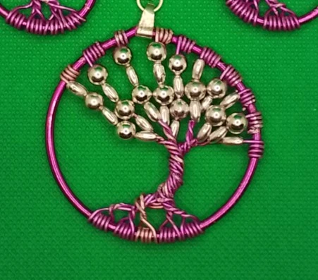 Parure "Arbre de Vie Fushia Galactique"