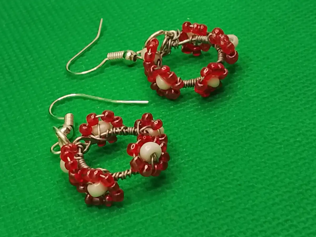 Boucles d'Oreilles "Mini Cerise Givrée"