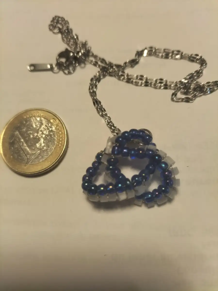 Nœud de l'Amour Perlée rose fushia et blanc